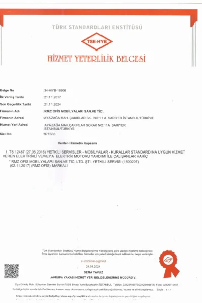 HİZMET YETERLİLİK BELGESİ 2024